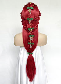 Red Braided Yaki Lace Front Synthetic Wig LF2150