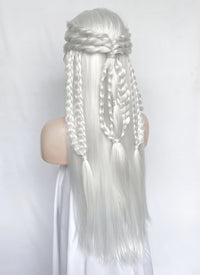 White Braided Yaki Lace Front Synthetic Wig LF2153