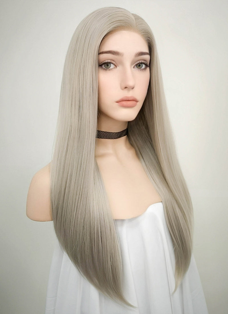 Straight Grey Blonde Lace Wig CLF238 (Customisable)