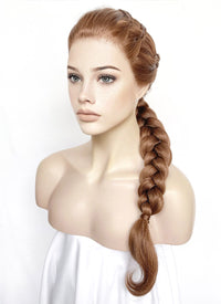 Chestnut Brown Braided Lace Front Synthetic Wig LF2502