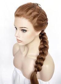 Chestnut Brown Braided Lace Front Synthetic Wig LF2502