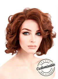 Wavy Auburn Bob Lace Wig CLF253 (Customisable)