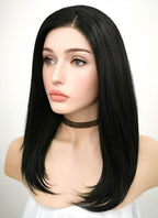 Jet Black Straight Bob Lace Front Synthetic Wig LF262