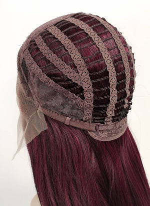Two Tone Red Straight Lace Front Synthetic Wig LF3177