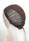 White Black Split Color Straight Lace Front Synthetic Wig LF3185