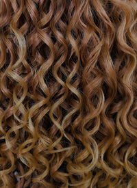 Two Tone Brown Curly Lace Front Synthetic Wig LF3215