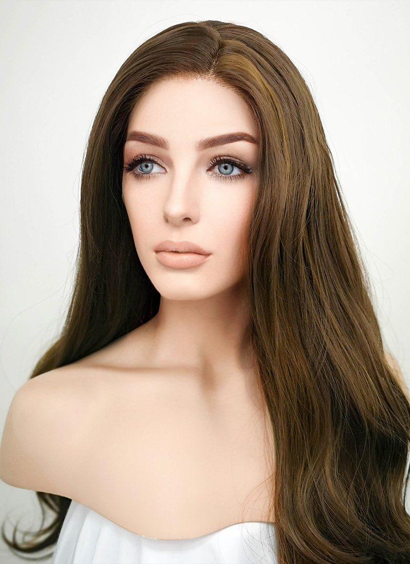 Brunette Wavy Lace Front Synthetic Wig LF321