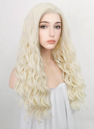Light Blonde Wavy Lace Front Synthetic Wig LF3225