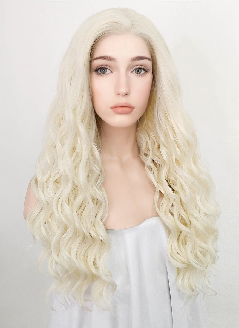 Light Blonde Wavy Lace Front Synthetic Wig LF3225