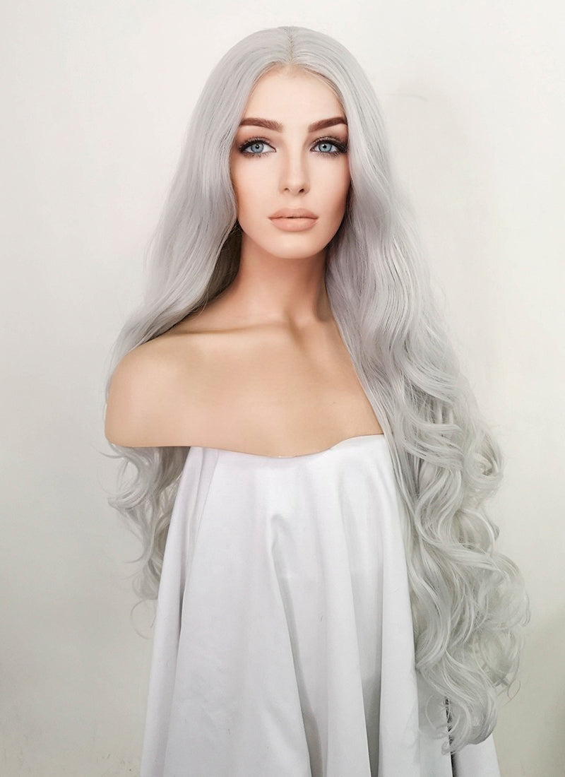 Grey Wavy Lace Front Synthetic Wig LF3227