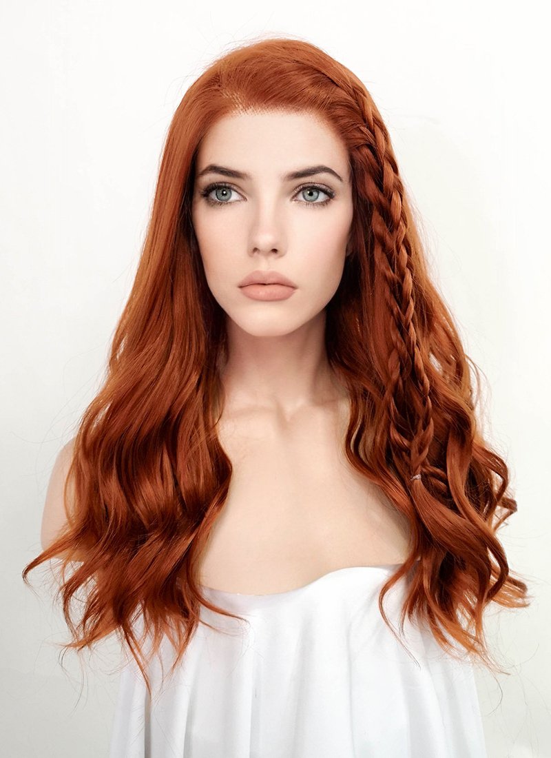 Black Widow Ginger Wavy Lace Front Synthetic Wig LF3229