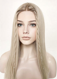 Mixed Blonde With Dark Roots Straight Lace Front Synthetic Wig LF3235