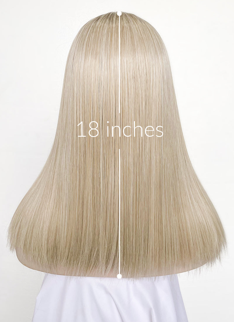 Mixed Blonde With Dark Roots Straight Lace Front Synthetic Wig LF3235