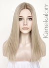 Mixed Blonde With Dark Roots Straight Lace Front Synthetic Wig LF3235