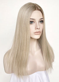 Mixed Blonde With Dark Roots Straight Lace Front Synthetic Wig LF3235