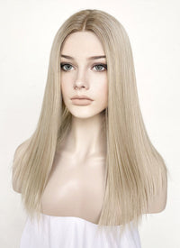 Mixed Blonde With Dark Roots Straight Lace Front Synthetic Wig LF3235