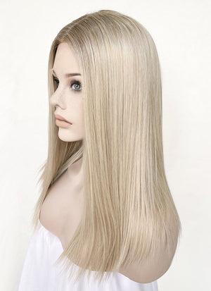 Mixed Blonde With Dark Roots Straight Lace Front Synthetic Wig LF3235