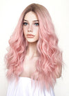 Pastel Pink With Brown Roots Wavy Lace Front Kanekalon Synthetic Wig LF3250