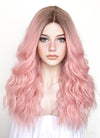 Pastel Pink With Brown Roots Wavy Lace Front Kanekalon Synthetic Wig LF3250