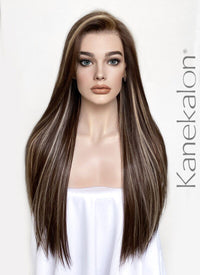 Brown Mixed Blonde Straight Lace Front Kanekalon Synthetic Wig LF3266