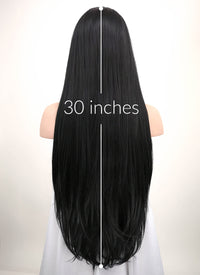 Straight Jet Black Lace Front Synthetic Wig LF327