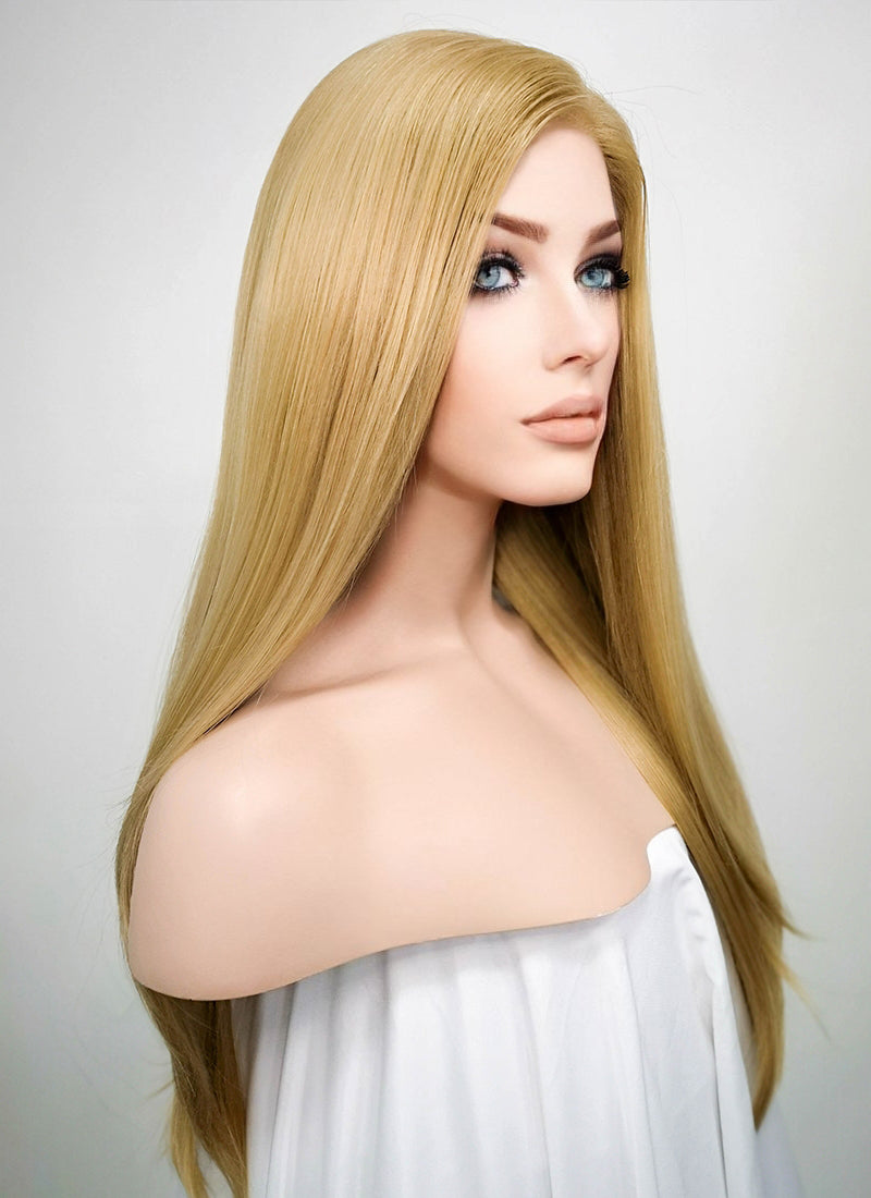 Straight Medium Blonde Lace Front Synthetic Wig LF331