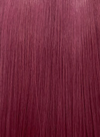 Burgundy Red Curtain Bangs Straight Lace Front Synthetic Hair Wig LF3328