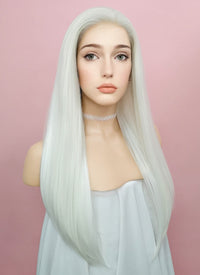 Straight White Lace Front Synthetic Wig LF387