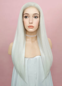 Straight White Lace Front Synthetic Wig LF387