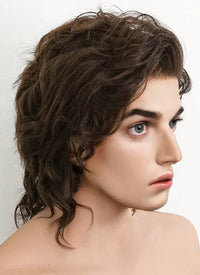 Stranger things Steve Harrington Brunette Wavy Lace Front Synthetic Wig LF407A