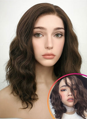 Brunette Wavy Lace Front Synthetic Wig LF407