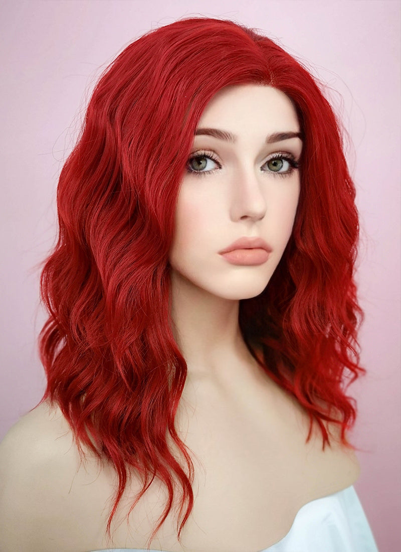 Red Wavy Lace Front Synthetic Wig LF408