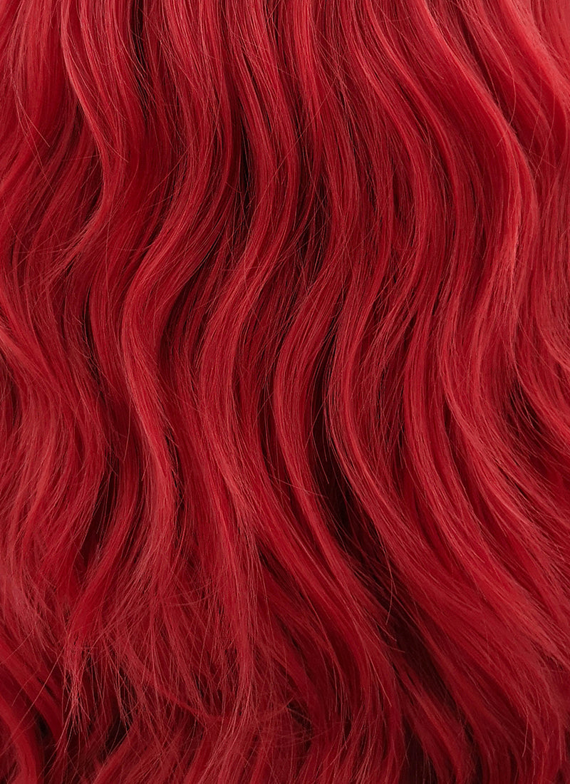Red Wavy Lace Front Synthetic Wig LF408