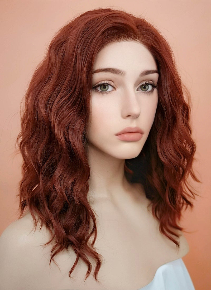 Auburn Wavy Lace Front Synthetic Wig LF409