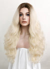 Blonde With Dark Roots Wavy Lace Front Synthetic Wig LF5085