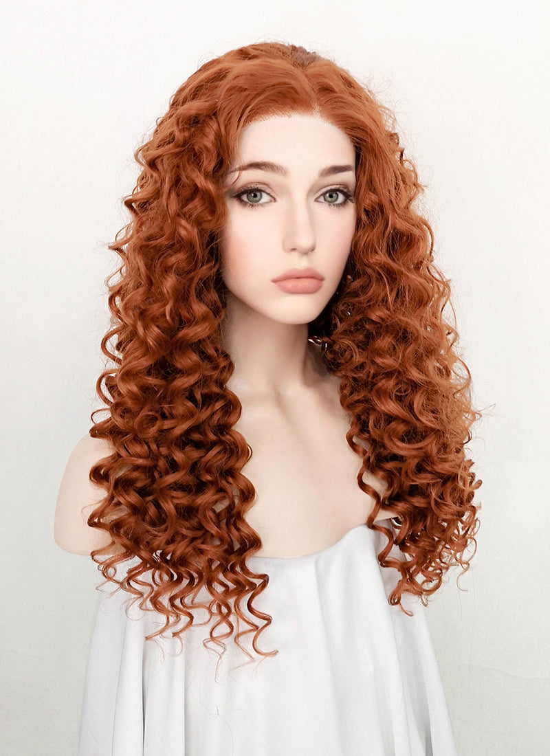 Auburn Curly Lace Front Synthetic Wig LF5107