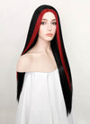 Black Mixed Red Straight Lace Front Synthetic Wig LF5113