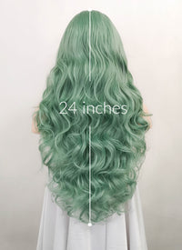 Pastel Green Wavy Lace Front Synthetic Wig LF5117