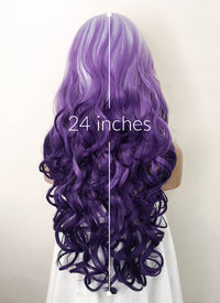 Purple Ombre Wavy Lace Front Synthetic Wig LF5136