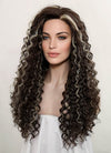 Brunette Mixed Blonde Curly Lace Front Synthetic Wig LF5146