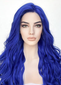 Blue Wavy Lace Front Synthetic Wig LF5149