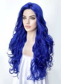Blue Wavy Lace Front Synthetic Wig LF5149