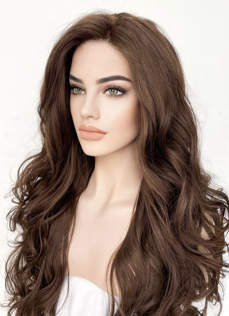 Brunette Wavy Lace Front Synthetic Wig LF5150