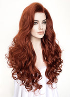 Auburn Wavy Yaki Lace Front Synthetic Wig LF5161