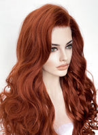 Auburn Wavy Yaki Lace Front Synthetic Wig LF5161
