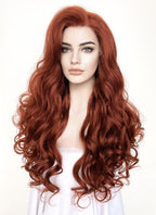 Auburn Wavy Yaki Lace Front Synthetic Wig LF5161