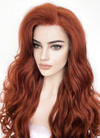 Auburn Wavy Yaki Lace Front Synthetic Wig LF5161