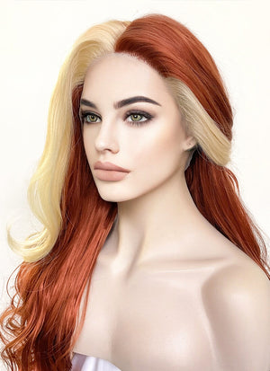 Ginger With Blonde Wavy Lace Front Synthetic Wig LF5166