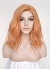Pastel Peach Pink Wavy Lace Front Synthetic Wig LF6002