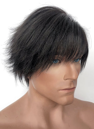 Final Fantasy XVI Clive Rosfield Jet Black Straight Yaki Lace Front Synthetic Men's Wig LF6012